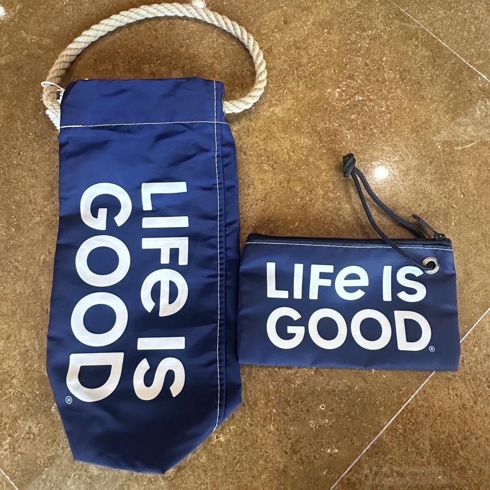 Sea Bags of Maine Life is Good Wine Bag and Wristlet